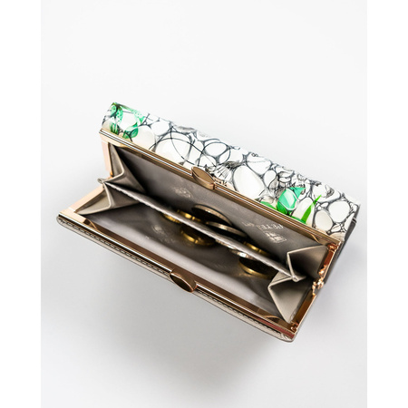 Stilvolle, mehrfarbige Damen Geldbörse aus echtem Leder mit Bügelverschluss und RFID-Schutz – Peterson