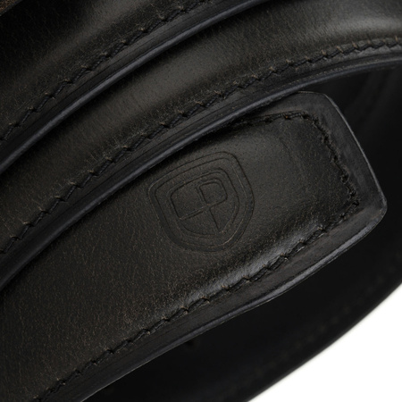 Herren-Gürtel aus Leder, schwarz mit klassischer Schnalle - Peterson