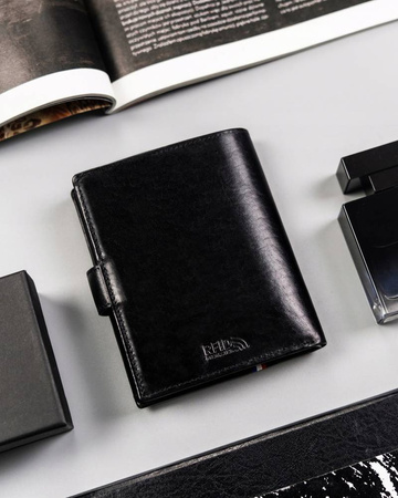 Große Herren Geldbörse aus Leder mit Druckknopfverschluss – Peterson