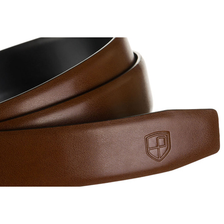 Klassischer Herren-Gürtel in Braun mit automatischer, silberner Schnalle – Peterson