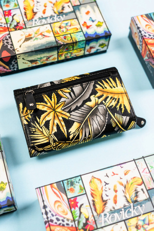 Geräumige Damen Geldbörse aus Leder mit Druckknopf – Rovicky