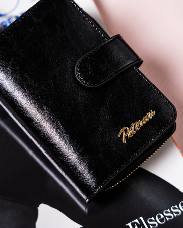 Damen Geldbörse aus Leder mit Druckknopf – Peterson