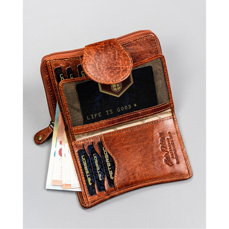 Rustikale Leder Geldbörse mit RFID-Schutz – Peterson