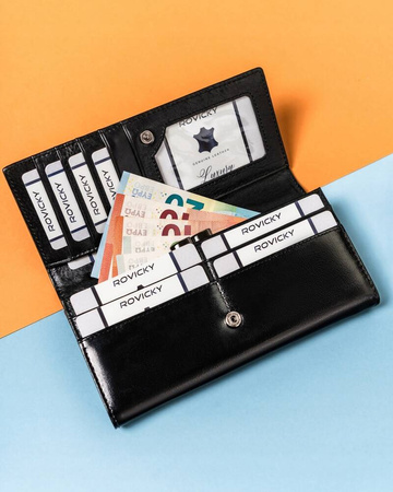 Elegante Damen Geldbörse aus Leder mit Druckknopf – Lorenti