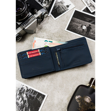 Marineblaue Herren Geldbörse mit geometrischem Muster – Peterson