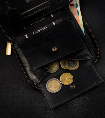 Große Geldbörse aus Leder im Hochformat mit RFID-System – Always Wild