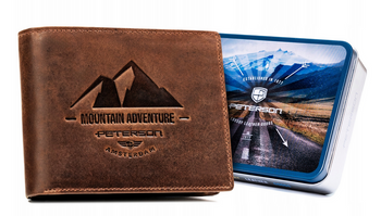 Große Herren Geldbörse aus Leder mit Zierprägung – Peterson