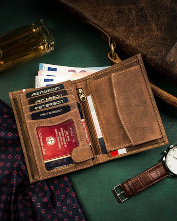 Herren Geldbörse aus Leder mit patriotischem Motiv – Peterson