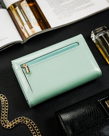 Lackierte Damen Geldbörse für Karten mit RFID Protect – Lorenti