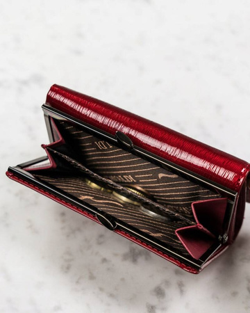 Große Damen Geldbörse aus Leder mit Druckknopf und Bügel – 4U Cavaldi