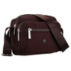 Bordeauxfarbene Damen-Umhängetasche aus Polyester, aufgehängt an einem verstellbaren Gürtel – Peterson