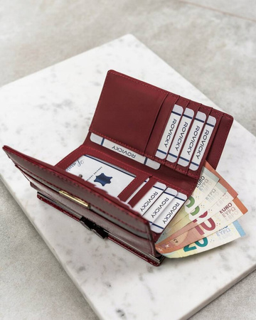 Große Damen Geldbörse aus Leder mit Druckknopf und Bügel – 4U Cavaldi