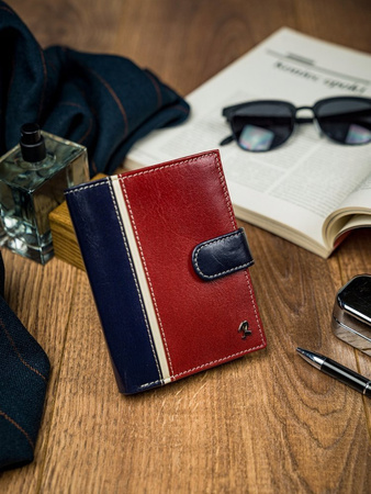 Zweifarbige Herren Geldbörse vertikal aus Echtleder – Rovicky