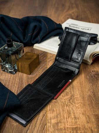 Herren Geldbörse horizontal aus echtem Leder – Rovicky