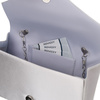 Silberne, kleine Damen-Clutch aus synthetischem Stoff - Rovicky