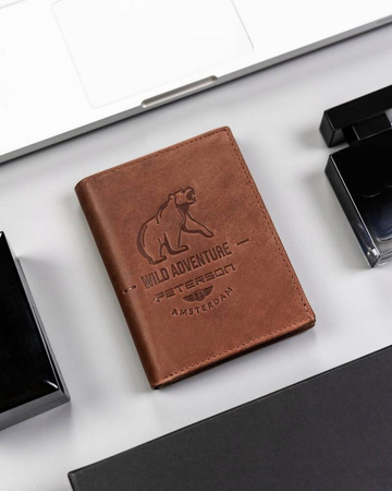 Große Herren Geldbörse aus Leder in Hochformat – Peterson