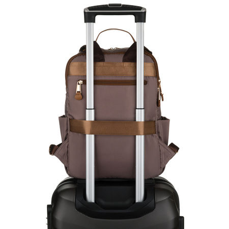 Damen-Rucksack aus Nylon in Beige mit verstellbaren Schultergurten – Peterson