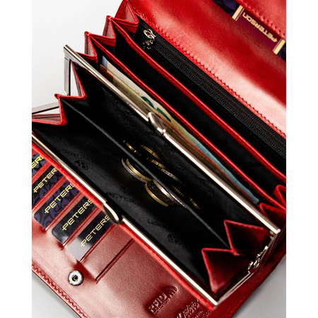 Damen Geldbörse für Münzen und Scheine in Rot mit RFID – Peterson