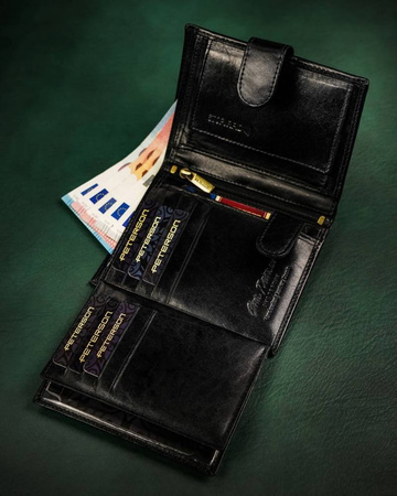 Herren-Geldbörse aus Leder mit Druckknopfverschluss – Peterson