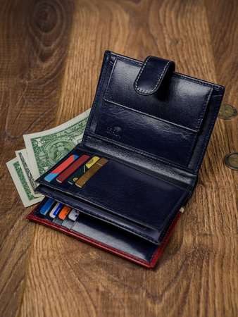 Herren Geldbörse quer, zweifarbig aus hochwertigem Leder – Rovicky