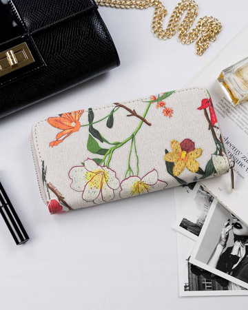 Große Damen Geldbörse in Federmäppchen-Form aus Öko-Leder – David Jones