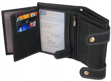 Attraktive Herren Geldbörse aus Leder mit Messingkette – Always Wild