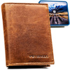Vertikale, hellbraune Herren-Geldbörse aus Naturleder mit RFID-System – Peterson
