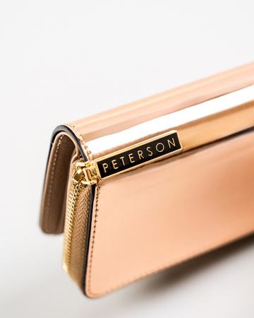 Kleine Damen Geldbörse in Gold aus echtem Leder mit Fotofach – Peterson