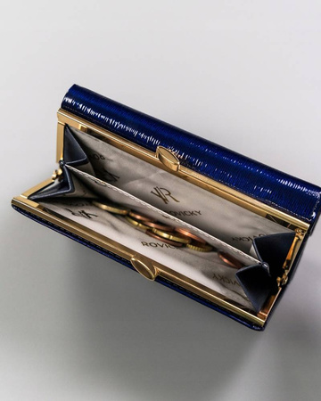 Damen Geldbörse aus Leder mit Bügel- und Druckknopfverschluss – Rovicky