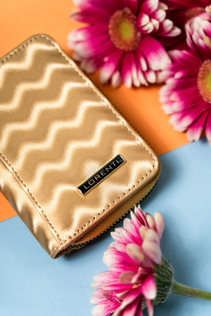 Kleine Damen Geldbörse aus Leder mit Wellenmuster – Lorenti