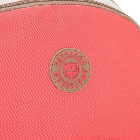 Jugendlicher Schulrucksack aus Polyester in Beige-Rosa mit Laptopfach – Peterson