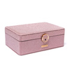 Elegante rosafarbene Schatulle mit Schnappverschluss und Schlüssel – Peterson
