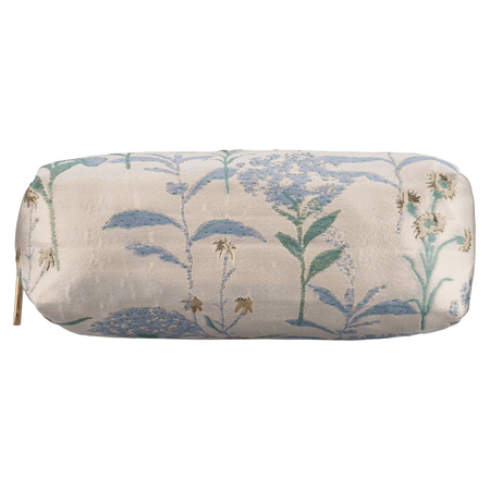 Kosmetiktasche aus Polyester in Hellblau, einteilig und mit Blumenmuster verziert - Peterson