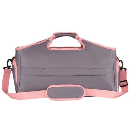 Geräumige, Wochenend-Reisetasche in Grau-Rosa mit einem Thermofach für Schuhe - Peterson