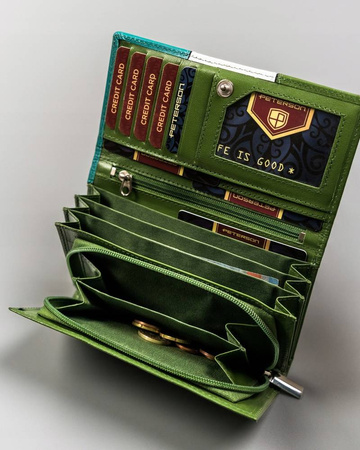 Damen Geldbörse aus Leder mit Druckknopf – Peterson