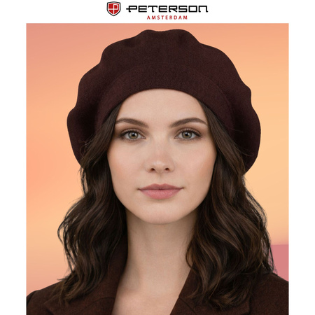 Braunes, stilvolles Damen-Barett aus Acryl – Peterson