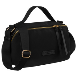 Schwarze Umhängetasche aus Nylon und Öko-Leder mit zusätzlichen Taschen – Peterson