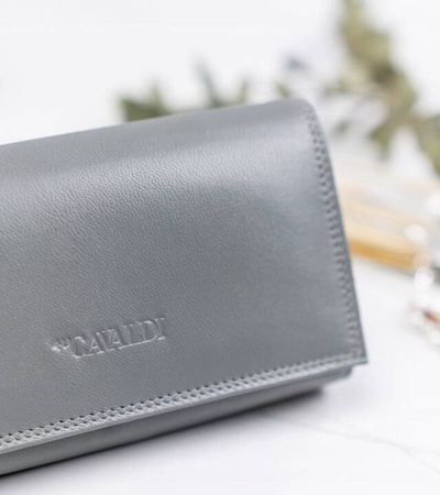 Große Damen Geldbörse aus Leder mit Druckknopf – 4U Cavaldi