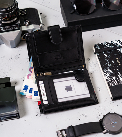 Elegante Herren Geldbörse mit rotem Akzent – Rovicky