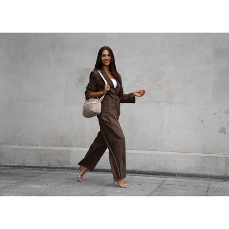 Damen-Umhängetasche aus Nylon in Beige, ein Hauptfach und mit Reißverschluss – Peterson