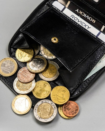 Kleine Herren Geldbörse aus Leder mit Reißverschluss – Rovicky