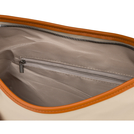 Beige Damen-Handtasche aus Polyester und Öko-Leder mit einer Außentasche – Peterson