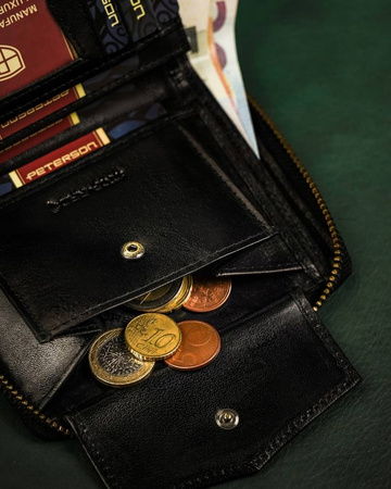 Große Herren Geldbörse aus Leder mit Reißverschluss – Peterson