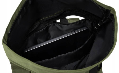 Geräumiger City-Rucksack im Rolltop-Design in Grün – Peterson