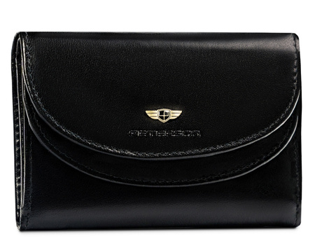 Klassische Damen Geldbörse aus Leder mit Druckknopf – Peterson
