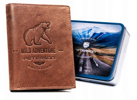 Große Herren Geldbörse aus Leder in Hochformat – Peterson