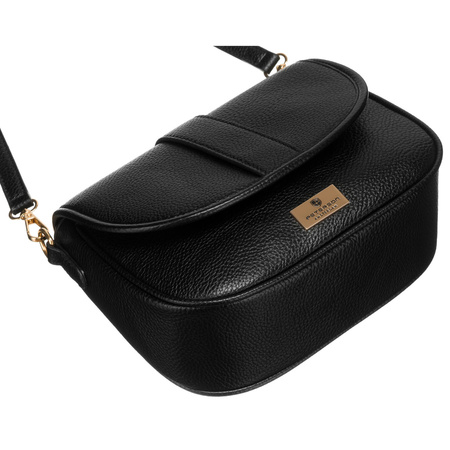 Kleine, schwarze Damen-Handtasche mit Schulterriemen aus Öko-Leder – Peterson