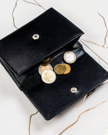 Geschenkset: Damen Geldbörse aus Leder mit Druckknopf und Schlüsselanhänger – Peterson