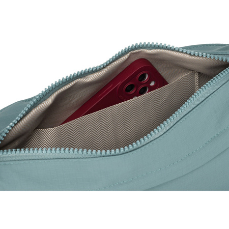 Blaue, zweifach unterteilte Damen Gürteltasche aus Polyester mit Reißverschluss – Peterson