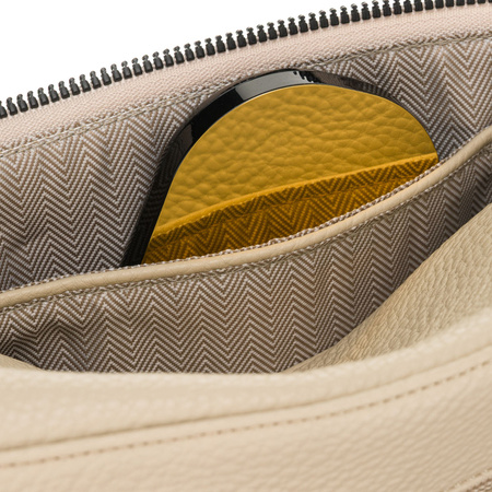 Beige Damen-Gürteltasche aus Öko-Leder mit Reißverschluss, ein Hauptfach – Peterson